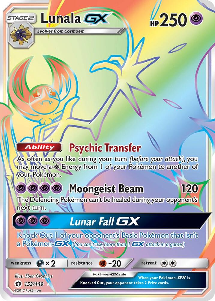 Lunala GX (Secret) | SM Base Set #153/149