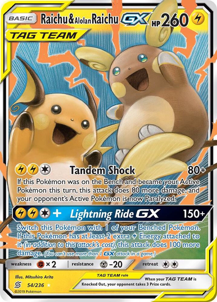 Raichu & Alolan Raichu GX | SM - Unified Minds #54/236