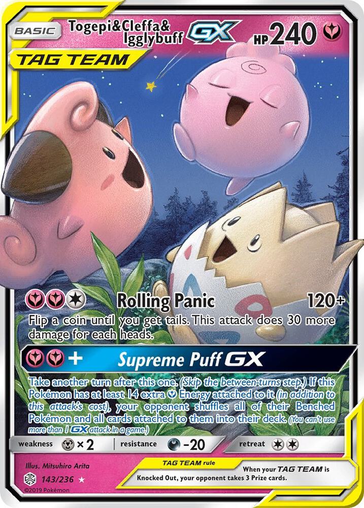 Togepi & Cleffa & Igglybuff GX | SM - Cosmic Eclipse #143/236