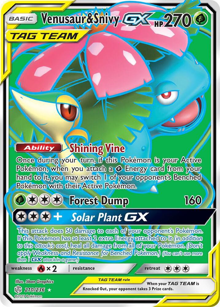 Venusaur & Snivy GX (Full Art) | SM - Cosmic Eclipse #210/236