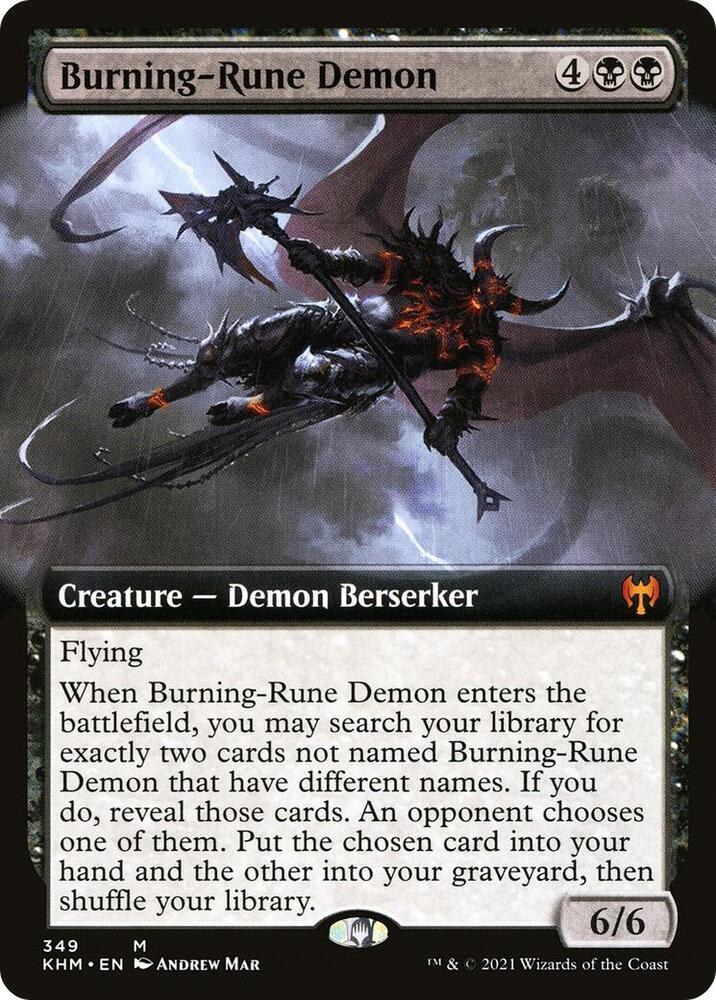 Burning-Rune Demon (Extended Art) | Kaldheim #349
