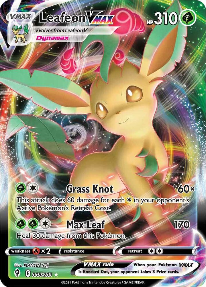 Leafeon VMAX | SWSH07: Evolving Skies #008/203
