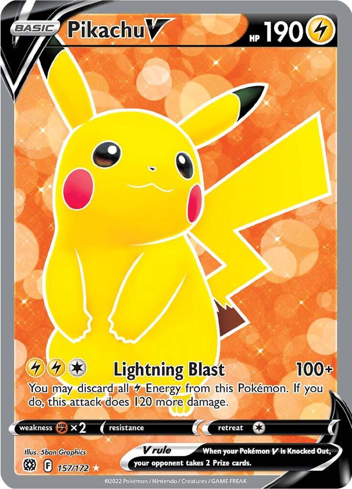 Pikachu V (Full Art) | SWSH09: Brilliant Stars #157/172