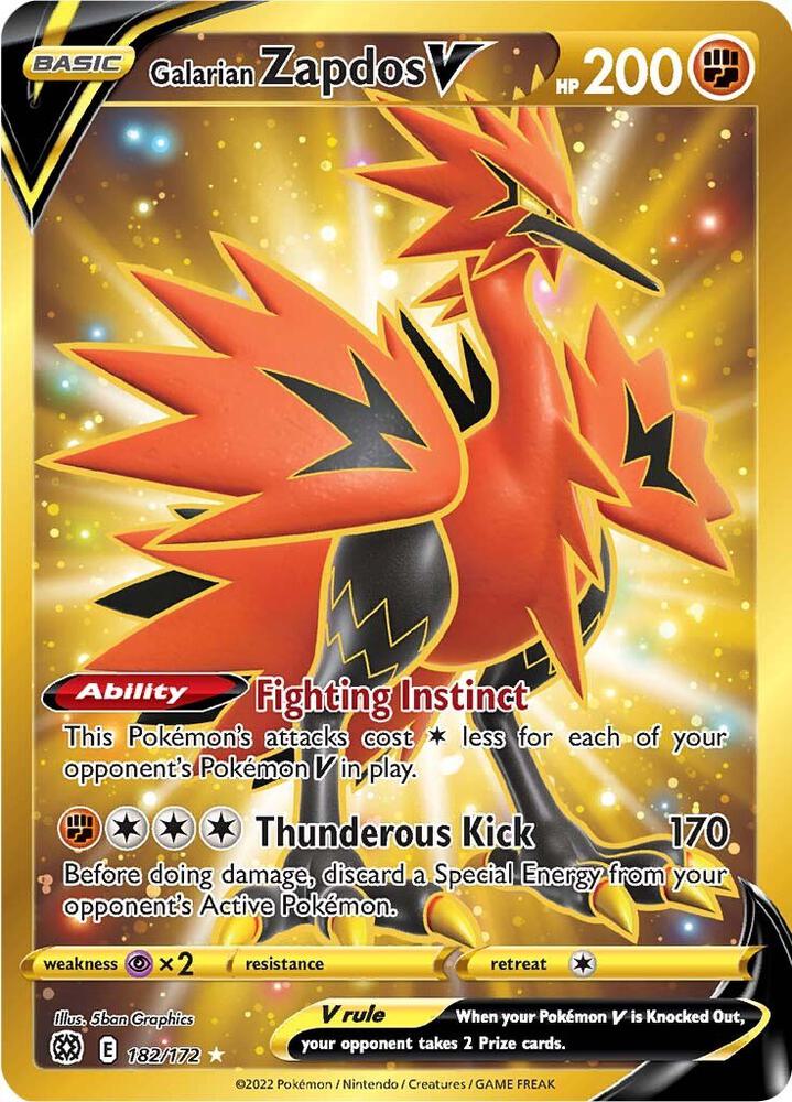 Galarian Zapdos V (Secret) | SWSH09: Brilliant Stars #182/172