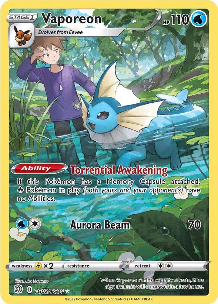 Vaporeon | SWSH09: Brilliant Stars Trainer Gallery #TG02/TG30