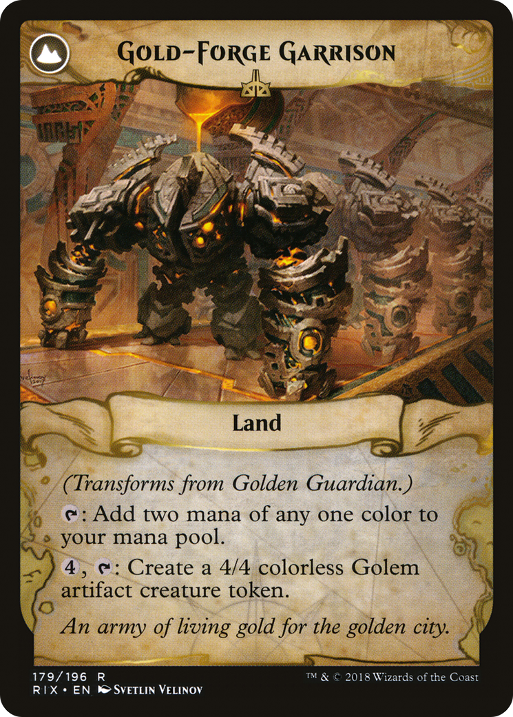 Golden Guardian // Gold-Forge Garrison | Rivals of Ixalan #179