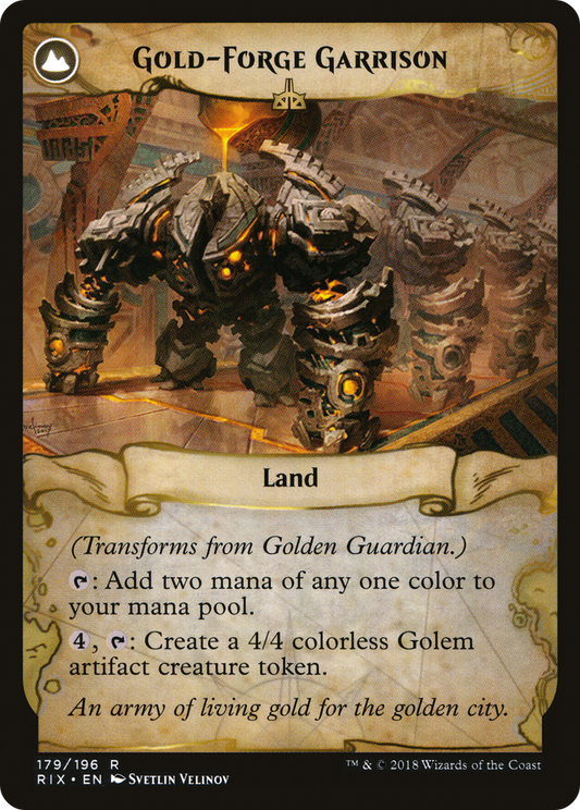 Golden Guardian // Gold-Forge Garrison | Rivals of Ixalan #179