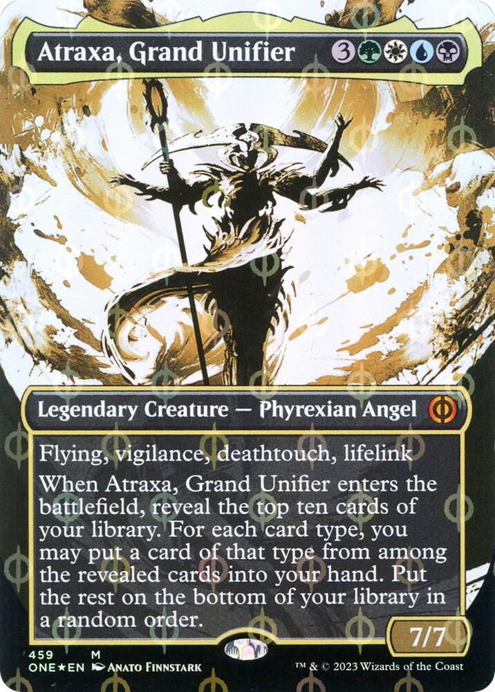 Atraxa, Grand Unifier (Showcase) (Step-and-Compleat Foil) | Phyrexia: All Will Be One #459