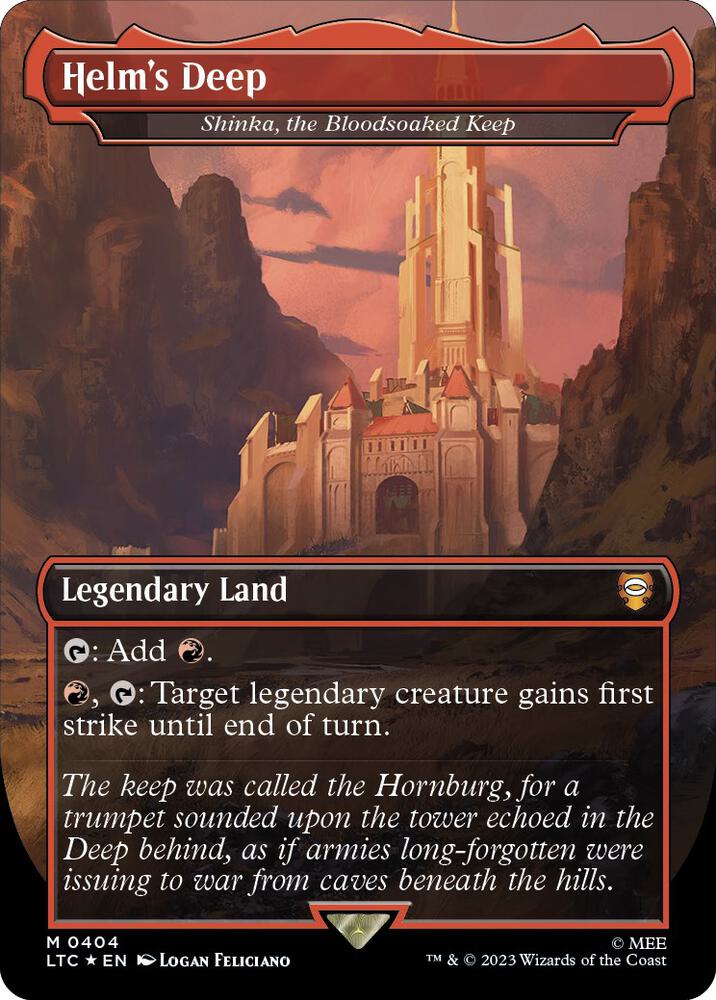 Helm's Deep - Shinka, the Bloodsoaked Keep (Surge Foil) | Commander: The Lord of the Rings: Tales of Middle-earth #404