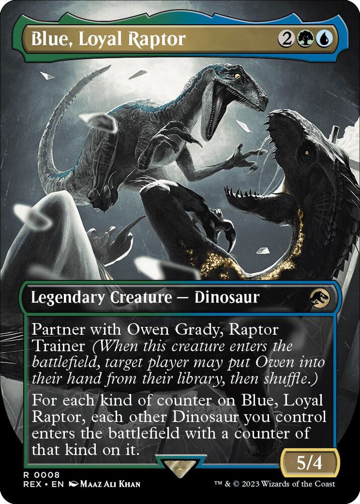 Blue, Loyal Raptor (Borderless) | Universes Beyond: Jurassic World Collection #8