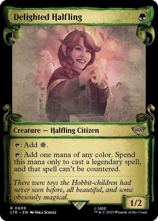 Delighted Halfling (Showcase Scrolls) | Universes Beyond: The Lord of the Rings: Tales of Middle-earth #609