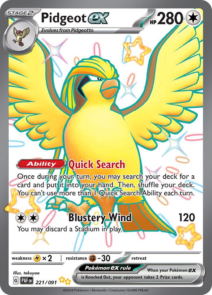Pidgeot ex | SV: Paldean Fates #221/091