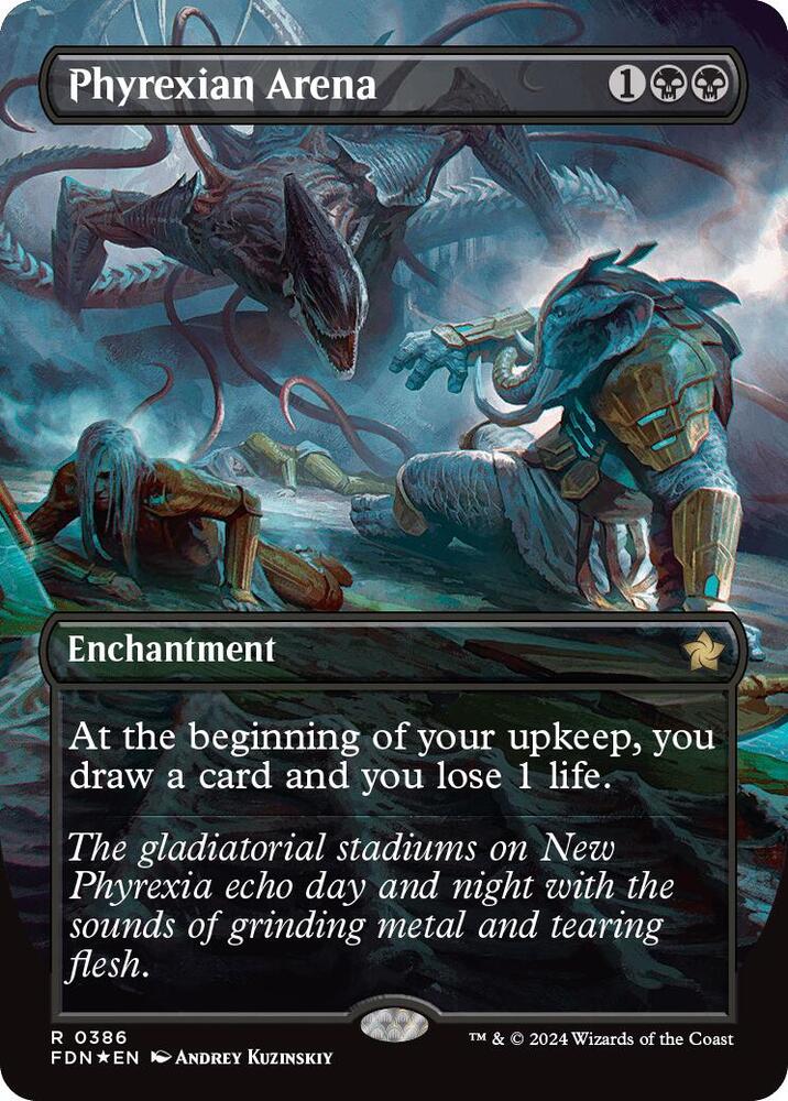 Phyrexian Arena (Borderless) (Mana Foil) | Foundations #386