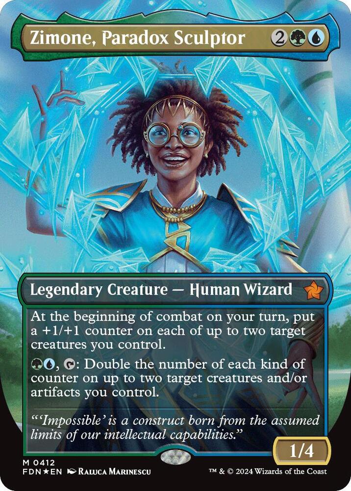 Zimone, Paradox Sculptor (Borderless) (Mana Foil) | Foundations #412