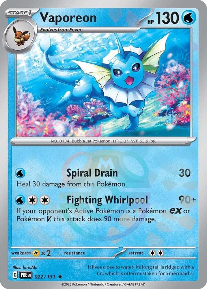 Vaporeon (Master Ball Pattern) | SV: Prismatic Evolutions #022/131