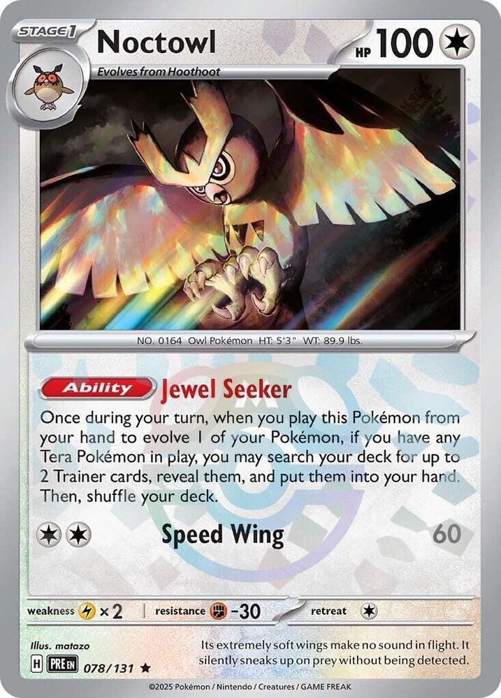 Noctowl (Master Ball Pattern) | SV: Prismatic Evolutions #078/131