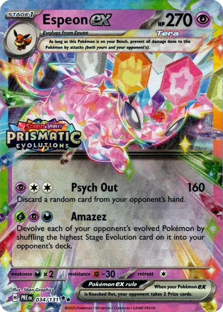 Espeon ex - 034/131 (Prismatic Evolutions Stamp) | Miscellaneous Cards & Products #034/131