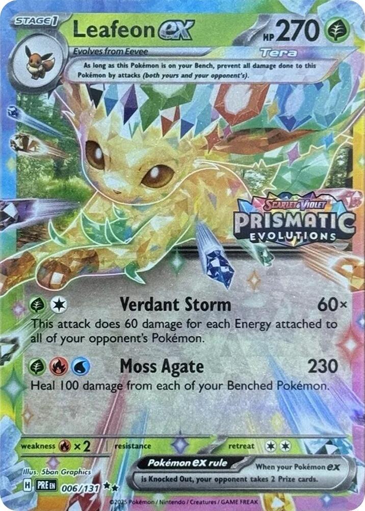 Leafeon ex - 006/131 (Prismatic Evolutions Stamp) | Miscellaneous Cards & Products #006/131