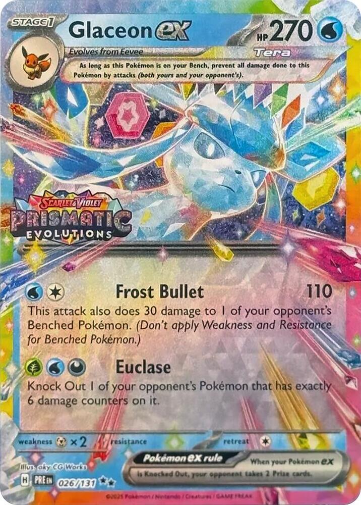 Glaceon ex - 026/131 (Prismatic Evolutions Stamp) | Miscellaneous Cards & Products #026/131