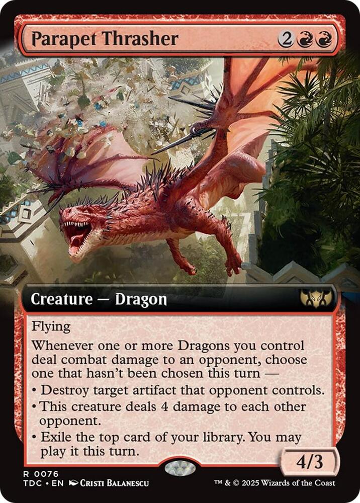 Parapet Thrasher (Extended Art) | Commander: Tarkir: Dragonstorm #76
