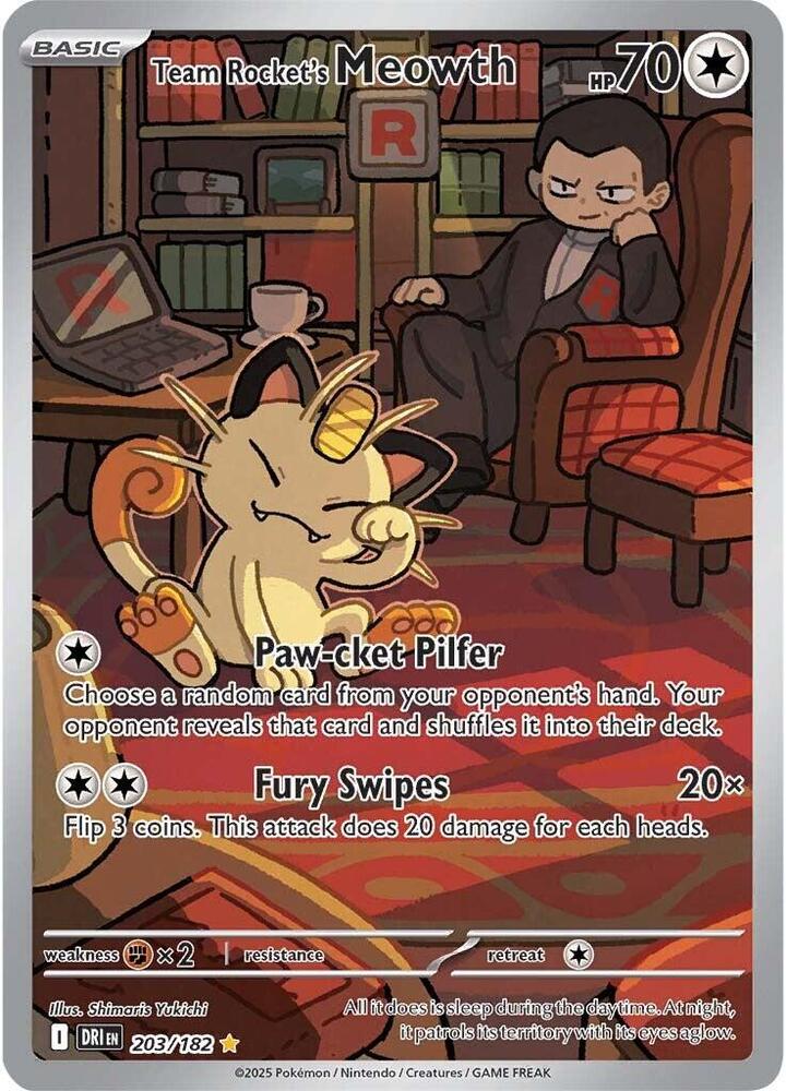 Team Rocket's Meowth - 203/182 | SV10: Destined Rivals #203/182
