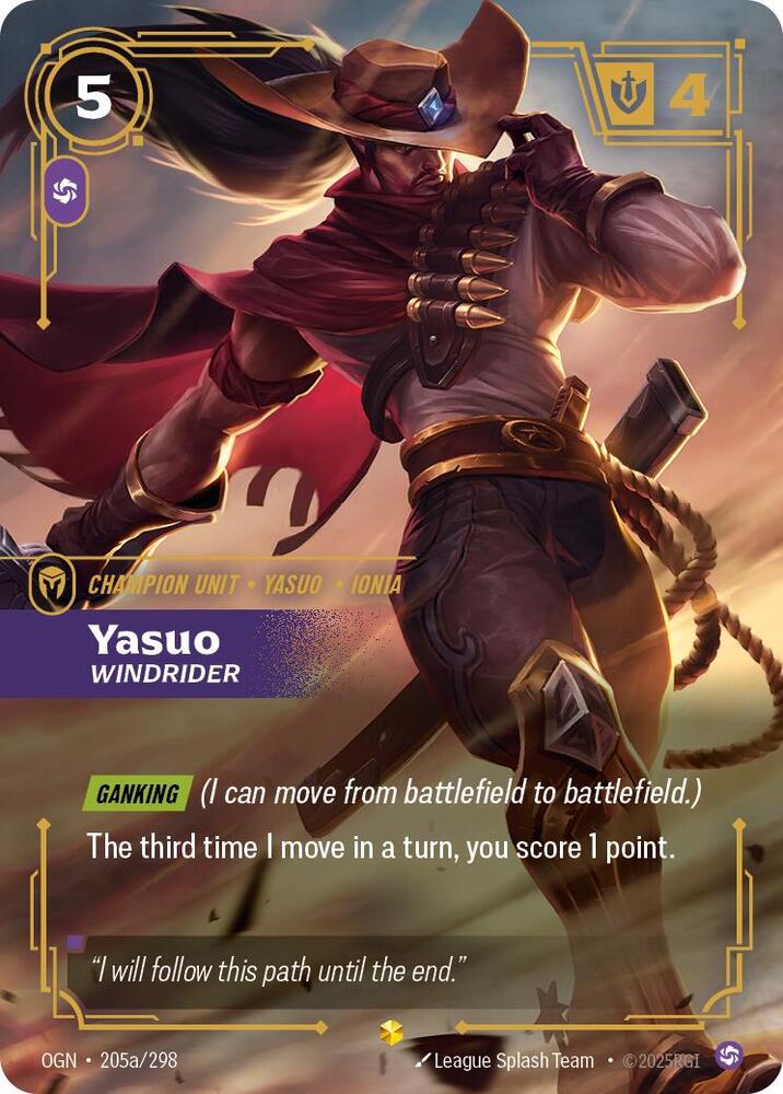 Yasuo, Windrider (Alternate Art) | Origins #205a/298