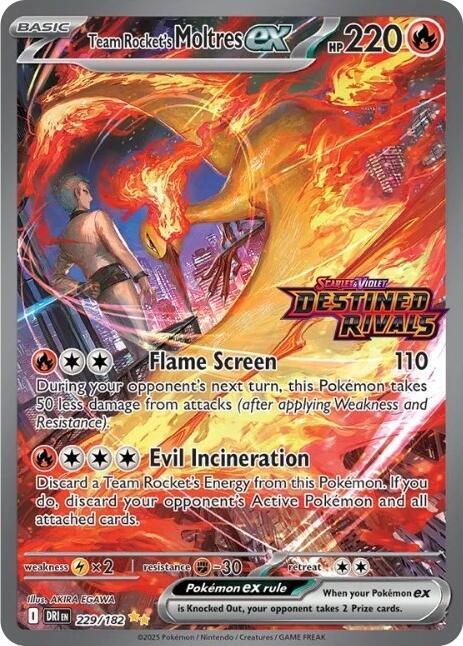 Team Rocket's Moltres ex - 229/182 (Destined Rivals Stamp) | Miscellaneous Cards & Products #229/182