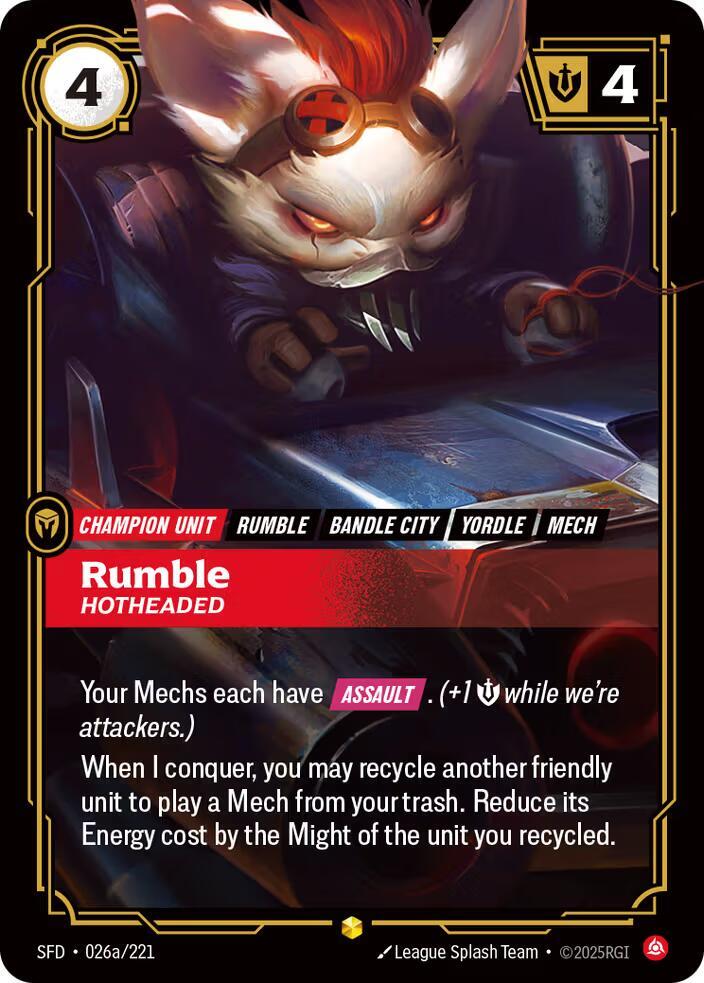 Rumble - Hotheaded (Alternate Art) | Spiritforged #026a/221