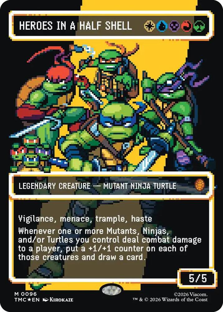 Heroes in a Half Shell (0096) (Borderless) (Surge Foil) | Commander: Teenage Mutant Ninja Turtles #96
