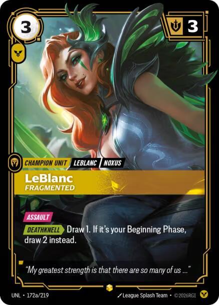 LeBlanc - Fragmented (Alternate Art) | Unleashed #172a/219