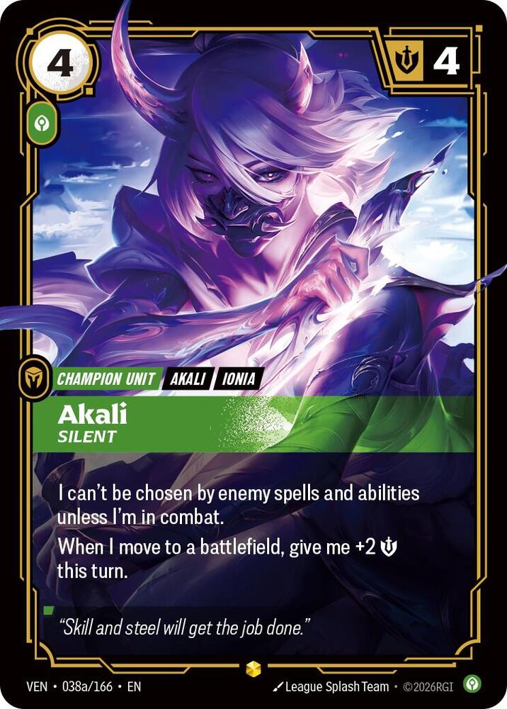 Akali, Silent (Alternate Art) | Vendetta #038a/166