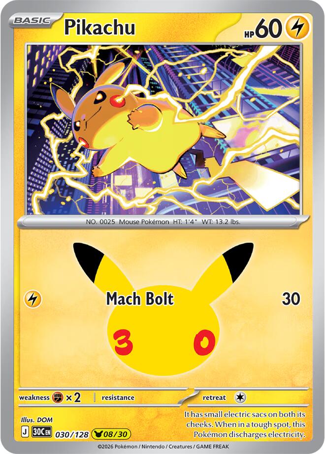 Pikachu - 030/128 | ME: 30th Celebration #030/128