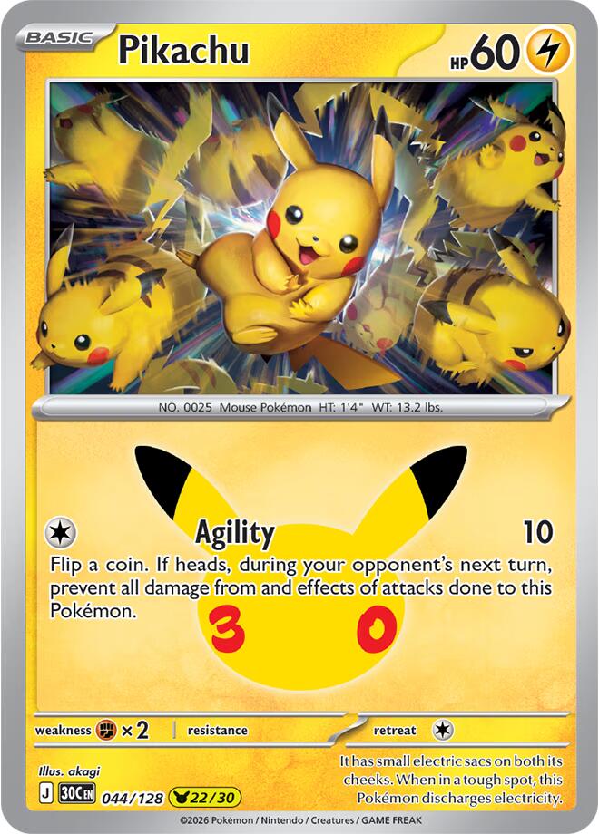 Pikachu - 044/128 | ME: 30th Celebration #044/128