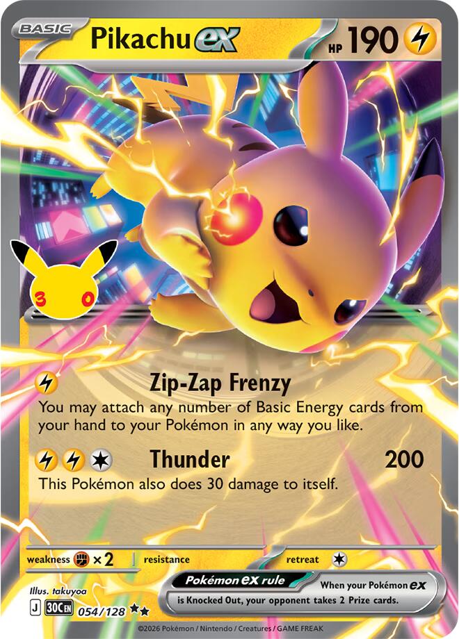 Pikachu ex - 054/128 | ME: 30th Celebration #054/128