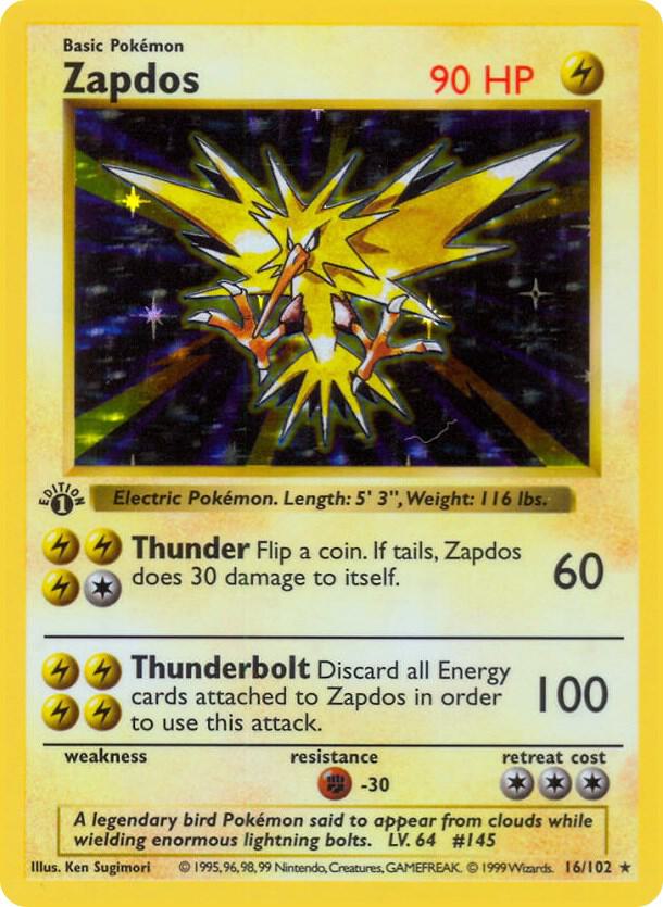 Zapdos | Base Set (Shadowless) #016/102