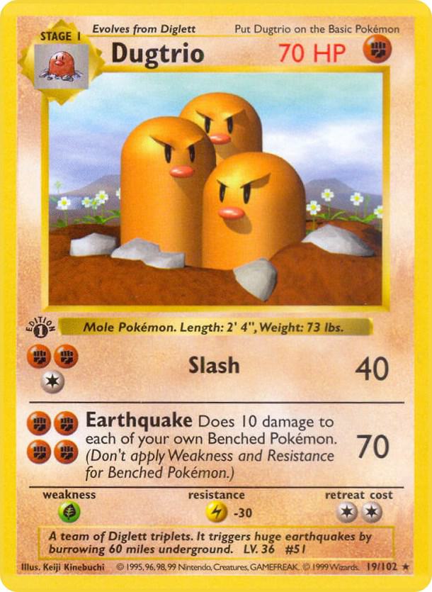 Dugtrio | Base Set (Shadowless) #019/102