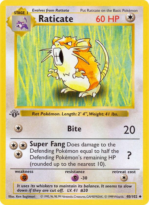 Raticate | Base Set (Shadowless) #040/102