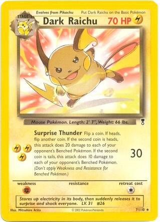 Dark Raichu - 7/110 (WotC Legendary Collection) | Deck Exclusives #007/110