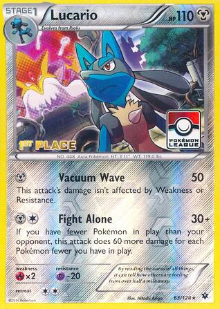 Lucario - 63/124 (Pokemon League) [1st Place] | League & Championship Cards #063/124