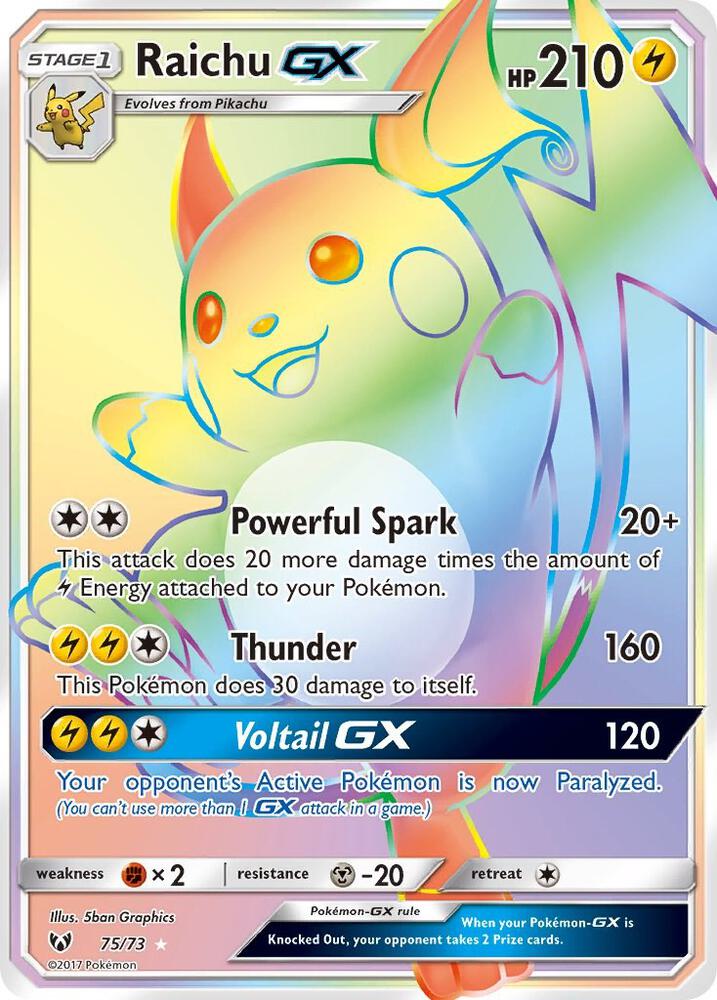 Raichu GX (Secret) | Shining Legends #75/73