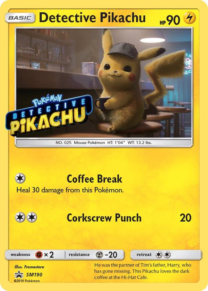 Detective Pikachu - SM190 (Stamped) | SM Promos #SM190