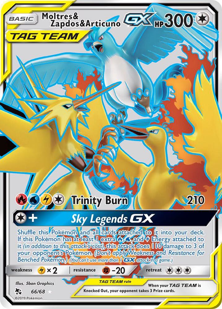 Moltres & Zapdos & Articuno GX (Full Art) | Hidden Fates #66/68