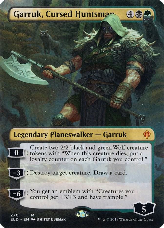 Garruk, Cursed Huntsman (Borderless) | Throne of Eldraine #270