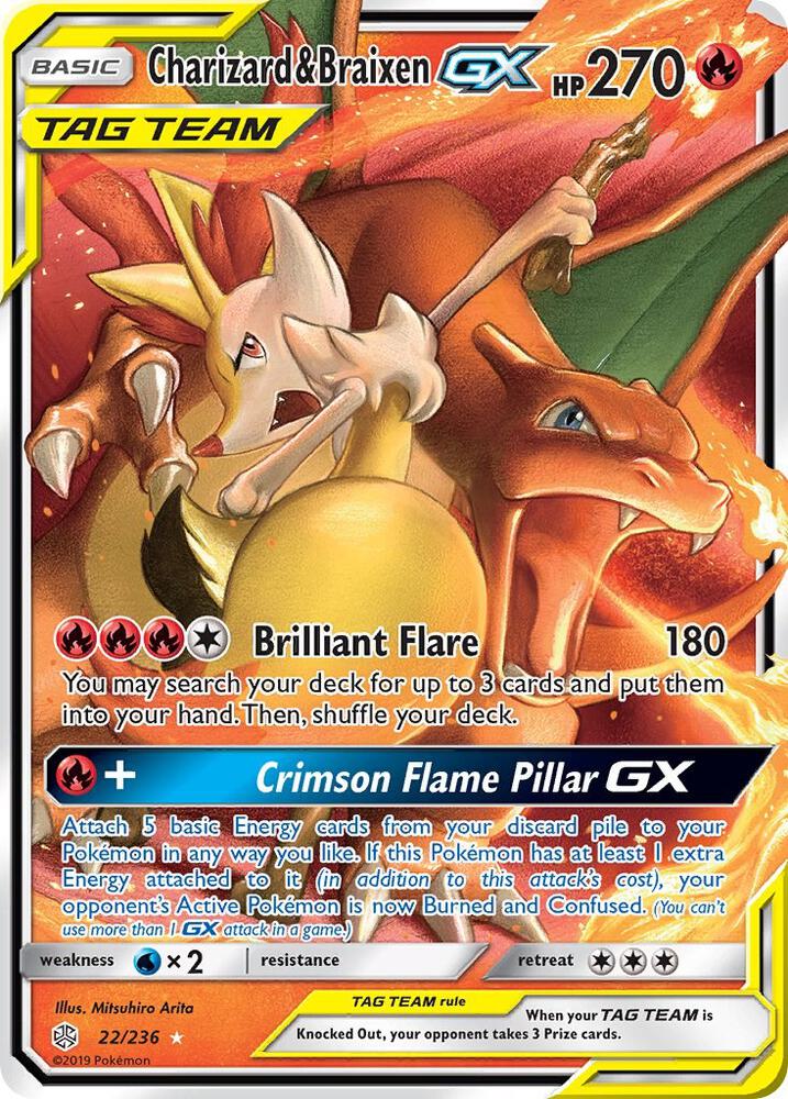 Charizard & Braixen GX | SM - Cosmic Eclipse #22/236
