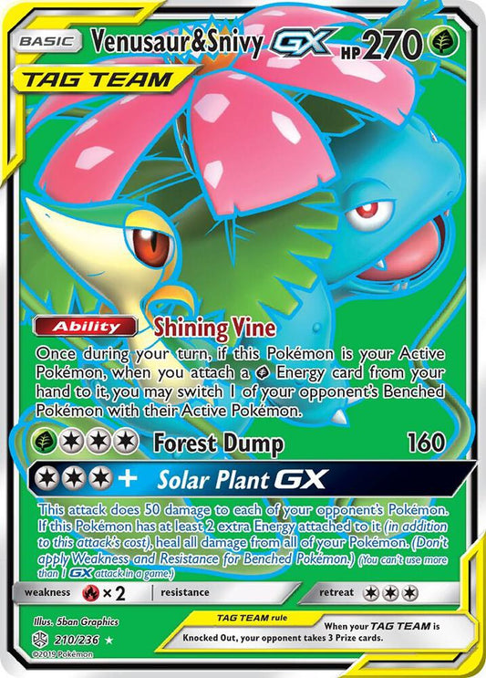 Venusaur & Snivy GX (Full Art) | SM - Cosmic Eclipse #210/236