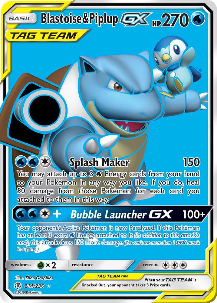 Blastoise & Piplup GX (Full Art) | SM - Cosmic Eclipse #214/236