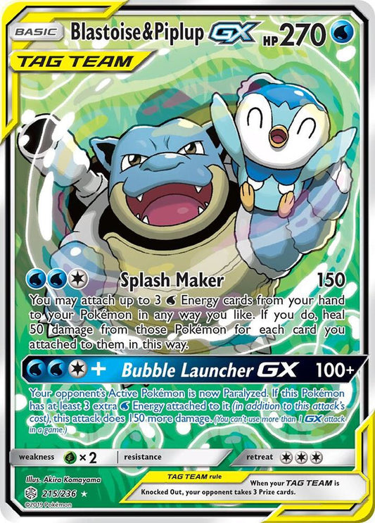 Blastoise & Piplup GX (Alternate Full Art) | SM - Cosmic Eclipse #215/236