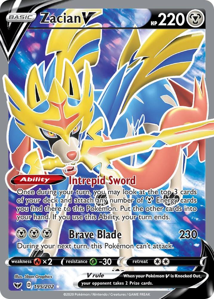 Zacian V (Full Art) | SWSH01: Sword & Shield Base Set #195/202
