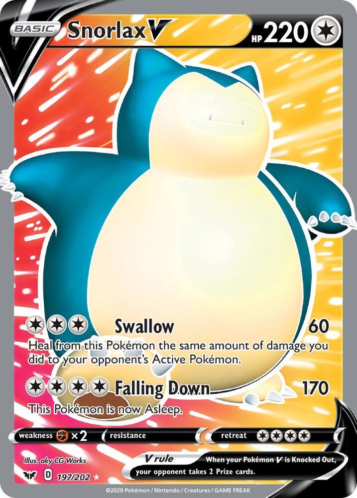 Snorlax V (Full Art) | SWSH01: Sword & Shield Base Set #197/202