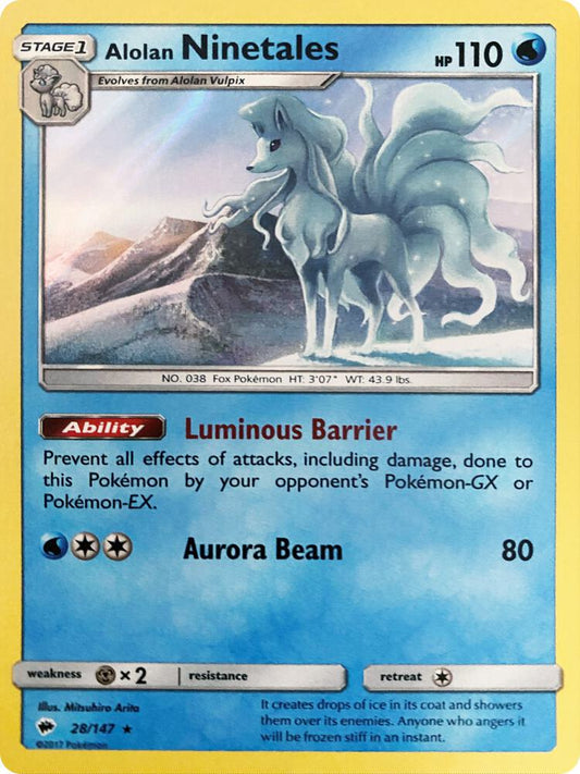 Alolan Ninetales - 28/147 (Water Web Holo) | Miscellaneous Cards & Products #028/147